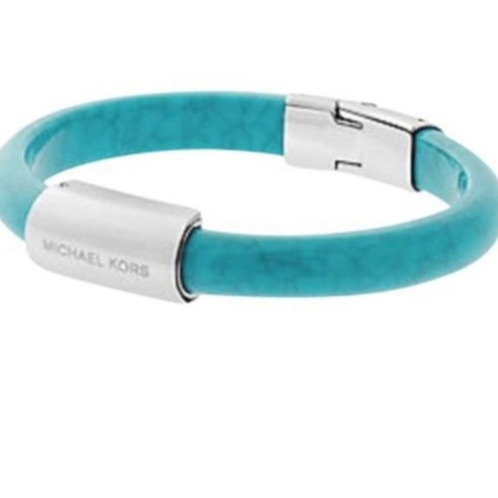 Micheal Kors turquoise/silver acetate bangle